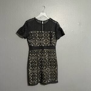 NSR Brittney Lace Ruffle Cut-out Mini Dress Size M